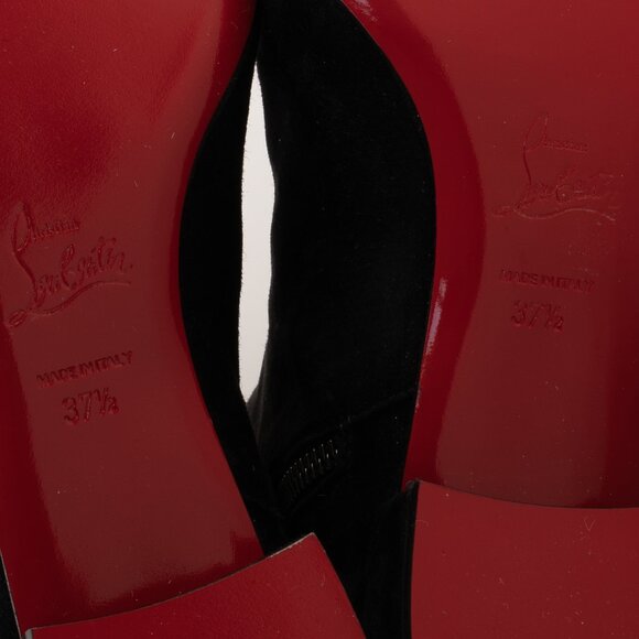 Christian Louboutin Liliboot - Black Suede Knee-High Boots 37.5 - Picture 7 of 10